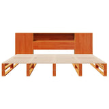 Bookcase Bed without Mattress Wax Brown 200x200 cm Solid Wood 3323889