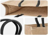 Jute Handbags 10 pcs Natural and Black 42 x 33 x 19 cm 42012282