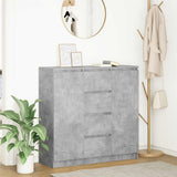 Sideboard with Drawers Concrete Grey 100.5x35x98.5 cm Engineered Wood 3328456
