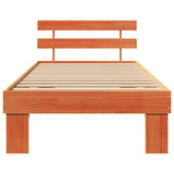 Bed Frame with Headboard Wax Brown 80 x 200 cm Solid Pine Wood 872463