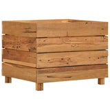 Raised Bed 50x40x38 cm Recycled Teak Wood and Steel 47421