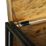 Storage Box Brown and Black 80 x 50 x 50 cm Rough Mango Wood 4016745