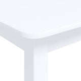 Dining Table White 114x71x75 cm Solid Rubber Wood 247362