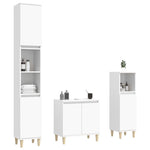 ZNTS 3 Piece Bathroom Furniture Set White Engineered Wood 3185581