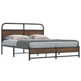 Bed Frame without Mattress 150x200 cm Brown Oak Engineered Wood 4100484