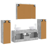 Bathroom Furniture Set 6 pcs Concrete Grey 3407146