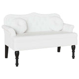 Chesterfield Bench White 120.5 x 65 x 75 cm Faux Leather 42019285