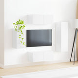 TV Cabinet Set 4 pcs High Gloss White Engineered Wood 3409010