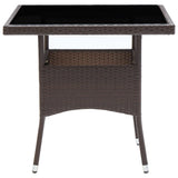 Garden Dining Table Brown Poly Rattan 310552