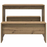 3 Piece Dining Table and Bench set Atisian Oak Engineered Wood 855539