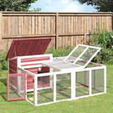 Rabbit Hutch Mocha 144x123x67.5 cm Solid Wood Pine 172281