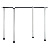 Nesting Table Set of 3 Black Tempered glass and aluminium 3 sizes 249527