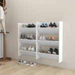 Wall Shoe Cabinets 2 pcs White 60x18x90 cm Engineered Wood 806760