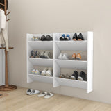 Wall Shoe Cabinets 2 pcs White 60x18x90 cm Engineered Wood 806760