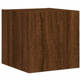 TV Wall Cabinets with LED Lights 2 pcs Brown Oak 30.5x35x30 cm 837231
