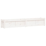 Garden Planter White 180x31x31 cm Solid Wood Pine 837496