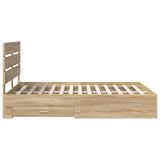 Bed Frame with Drawer Sonoma Oak 140 x 200 cm Engineered Wood 3411966