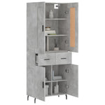 Highboard Concrete Grey 69.5x34x180 cm Engineered Wood 3199893