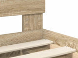 Bed Frame with Headboard Sonoma 200 x 200 cm Engineered wood 3407834