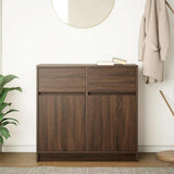 Sideboard with Drawer Brown Oak 80x34x76 cm Engineered Wood 861541