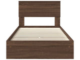 Storage Bed with Drawer Brown Oak 75 x 190 cm Engineered Wood 3410853