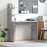Desk with Shelf Concrete Grey 102 x 50 x 124 cm Engineered Wood 869357