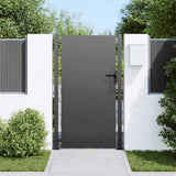 Garden Gate with Lock Black 110 x 180 cm Powder-Coated Steel 42015907