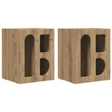 Bedside Table 2 pcs Artisan Oak 40 x 35 x 50 cm Engineered Wood 891263