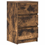 Bedside Cabinet with 3 Drawers Smoked Oak 39x35x65 cm 861345