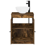 Bathroom Furniture Set Smoked Oak Engineered Wood 3404218