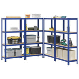 4-Layer Storage Shelves 4 pcs Blue Steel&Engineered Wood 3307581