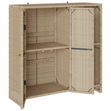 Storage Cabinet with Shelf Beige 100 x 36 x 102 cm Rattan 4103824