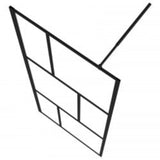 Walk-in Shower Wall with Shelf Black 90x195 cm ESG Glass&Aluminium 3185460