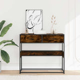 Console Table Smoked Oak 90x35x80 cm Engineered Wood 849176
