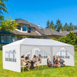 ZNTS 10'x20' Outdoor Party Tent with 6 Removable Sidewalls, Waterproof Canopy Patio Wedding Gazebo, White 40291651