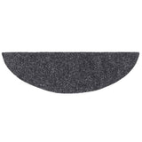 Stair Mats Self-adhesive 15 pcs 56x17x3 cm Dark Grey Half Round 132691