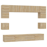 8 Piece TV Cabinet Set Sonoma Oak Engineered Wood 3114416