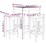 5 Piece Garden Bar Set Black Solid Wood Pine 3154734