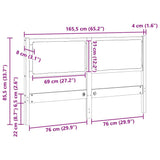 Headboard Other White 160 cm Solid pine wood 878948
