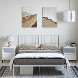 Metal Bed Frame without Mattress with Headboard White 135x190cm 352528