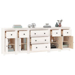 ZNTS Sideboard White 230x35x80 cm Solid Wood Pine 3114095