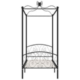 Canopy Bed Frame without Mattress Black Metal 100x200 cm 284475