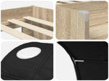 Kids'High Bed Frame with Tunnel 3 pcs Sonoma Oak and Black 3423544