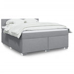 ZNTS Box Spring Bed with Mattress Light Grey 180x200 cm Fabric 3285967