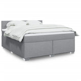Box Spring Bed with Mattress Light Grey 180x200 cm Fabric 3285967