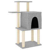 Cat Tree with Sisal Scratching Posts Light Grey 97 cm 172065