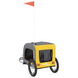 Pet Bike Trailer Yellow and Grey Oxford Fabric and Iron 93833