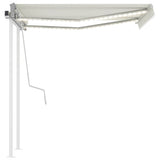 Manual Retractable Awning with LED 3x2.5 m Cream 3069902