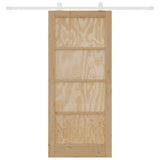 Sliding Door Natural and White 86 x 198.5 cm Solid Pine Wood 3445483
