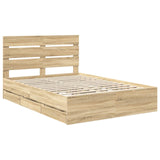 Bed Frame with Drawer Sonoma Oak 140 x 200 cm Engineer Wood 3411829